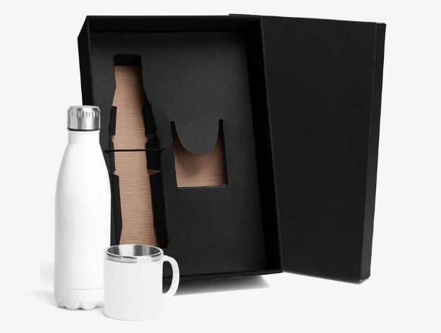 Kit Com Garrafa E Caneca Branca