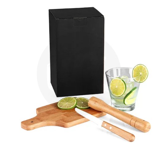 Kit Para Caipirinha Em Bambu Ibiza - 0,35 L - 4 Ps