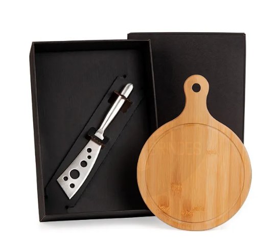 Kit Para Queijo Em Bambu / Inox - 2 Ps