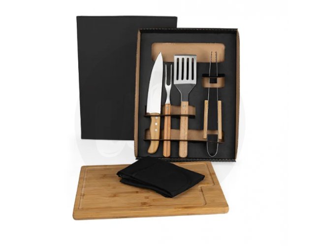 Kit Para Churrasco/Hambrguer Com Pegador E Esptula - 6 Ps