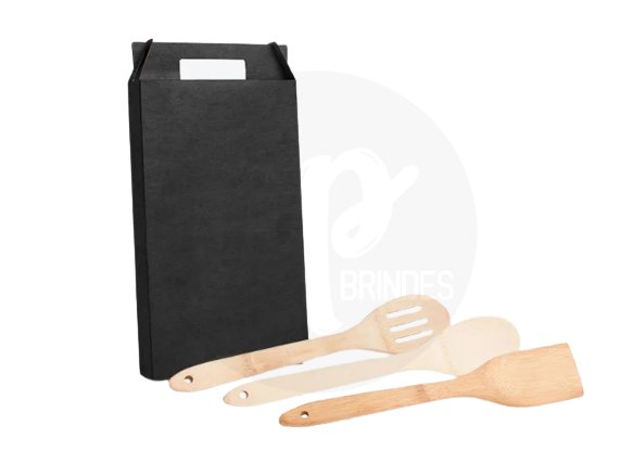 Kit De Utenslios Em Bambu 30Cm - 3 Ps